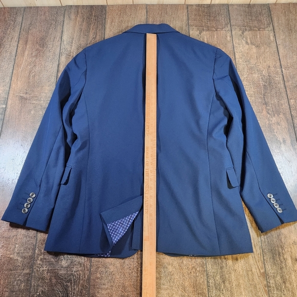 Stafford Performance Travel Blazer Men's 42S Blue Lightweight Stretch Sport Coat - Picture 9 of 9